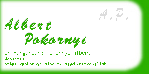 albert pokornyi business card